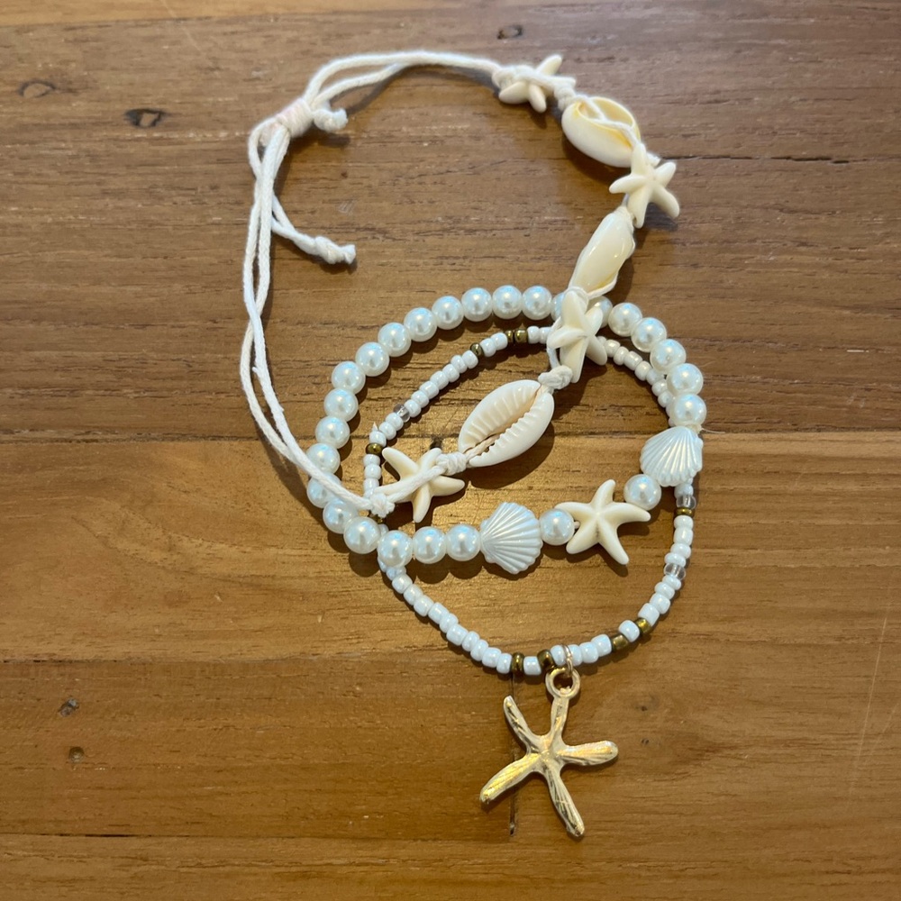 Mermaid core beach shell bracelets set